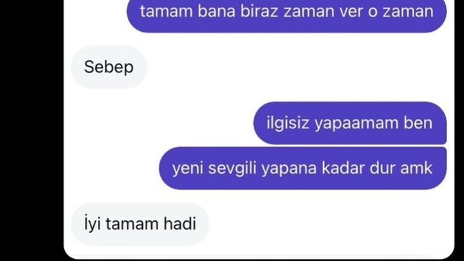 Ayrılmak istediğiniz sevgiliniz, yeni birini bulana kadar sizden zaman istese tepkiniz ne olurdu?