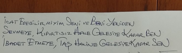 Bana bir dörtlük, şiir veya şarkı yazar mısınız?