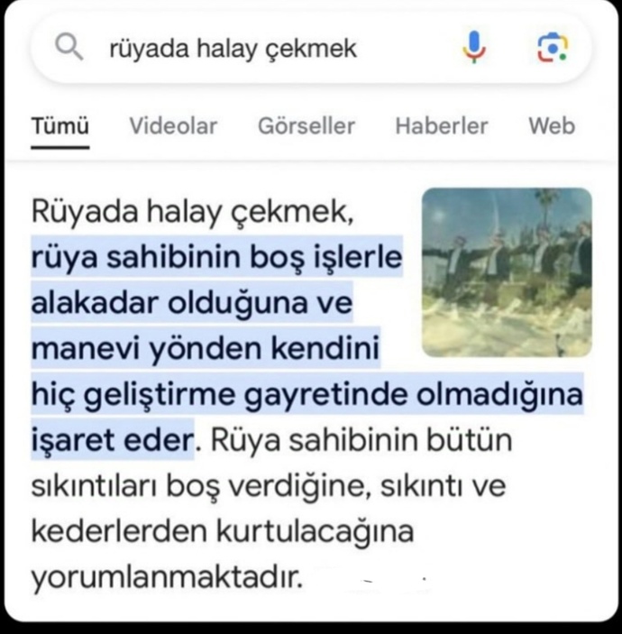 Rüyamda halay çekiyordum rüyanın yorumu buymuş kafama takıldı sadece benmi boş işlerle uğraşıyorum yoksa halaydaki herkesmi?🤔🤔?