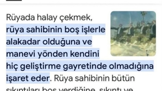 Rüyamda halay çekiyordum rüyanın yorumu buymuş kafama takıldı sadece benmi boş işlerle uğraşıyorum yoksa halaydaki herkesmi?🤔🤔?