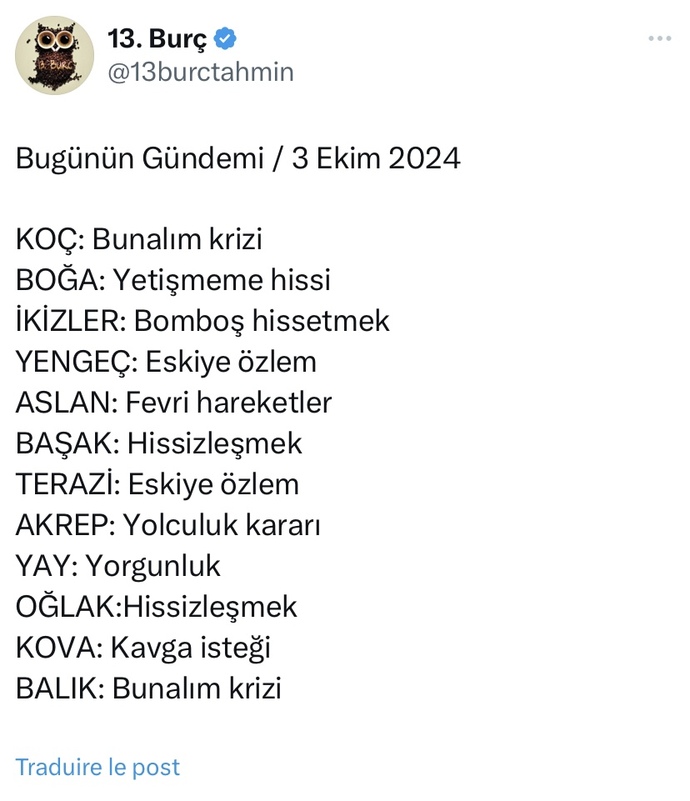 Bugünün burç gündeminiz doğru muu?