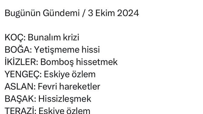 Bugünün burç gündeminiz doğru muu?
