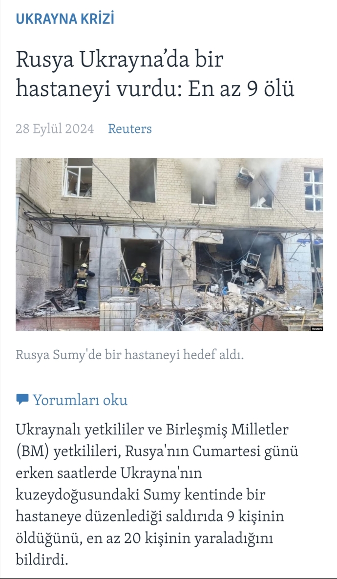 Rusya Ukraynada hastahane vurdu, neden kimse duyar kasmıyor?