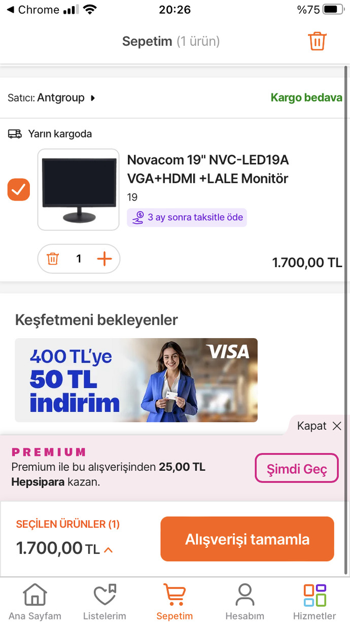 Bu monitörü alcam 19 inç bu monitör benim bilgisayarın monitörü 17 inç di pert oldu nasıl sizce 1700 tl kargo ücreti yok?