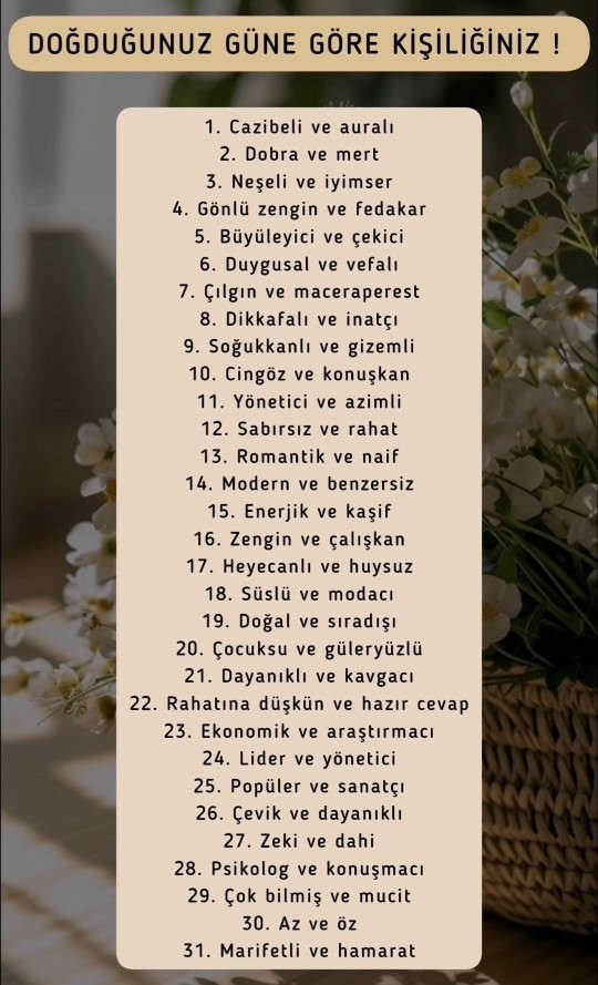 Gelin bakıyım 😁 Doğduğunuz Güne Göre Kişiliğiniz ne?