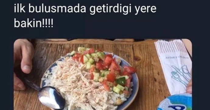 İlk buluşmada tavuk-pilav yemeğe gidilmez mi?