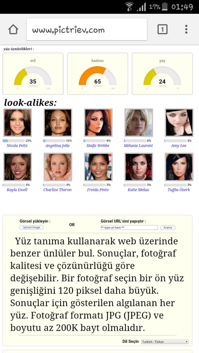 Yüz tarama testi, karakter değil. Hangi ünlüye benziyorsunuz?
