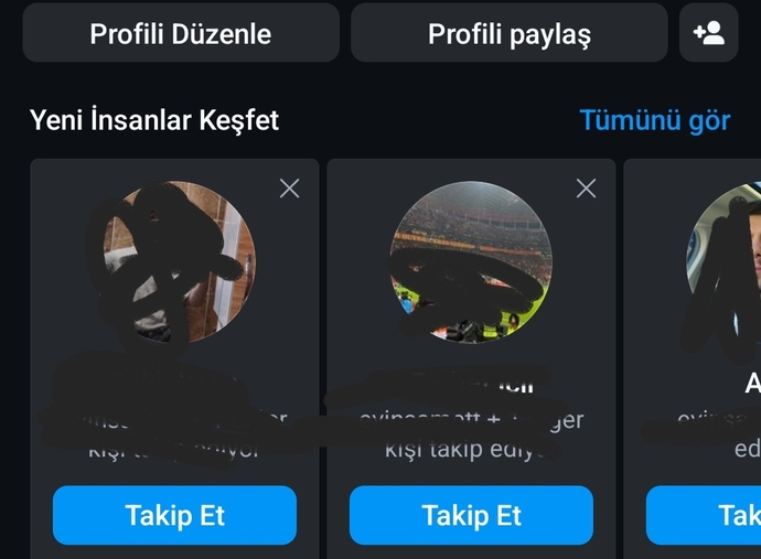 Arkadaş önerileri kapama?