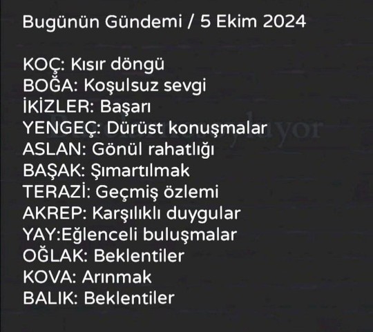 Gündeminizde bugün ne var?