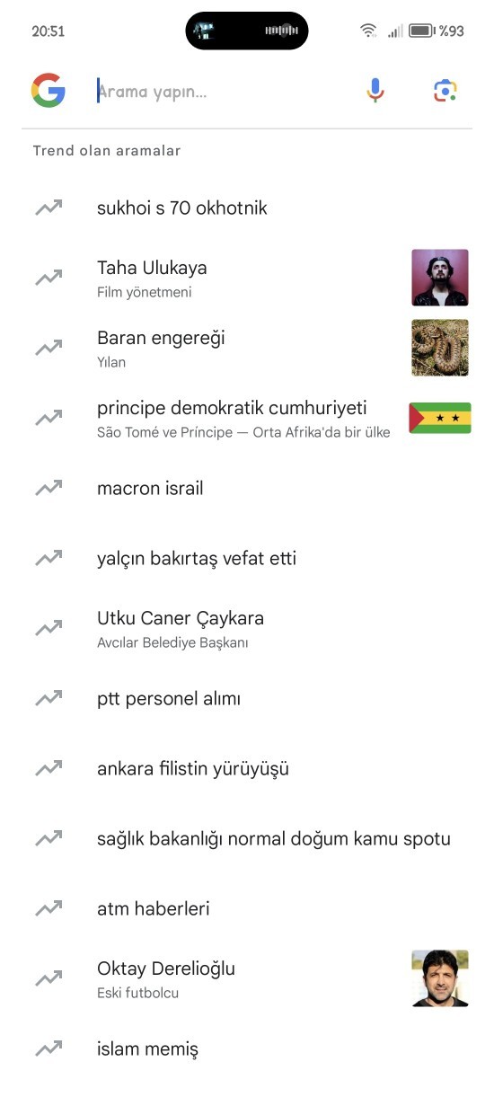 Google aramada eski arattıklarım vardı şimdi gündemdekiler çıkıyor. Nasıl değiştirebilirim?