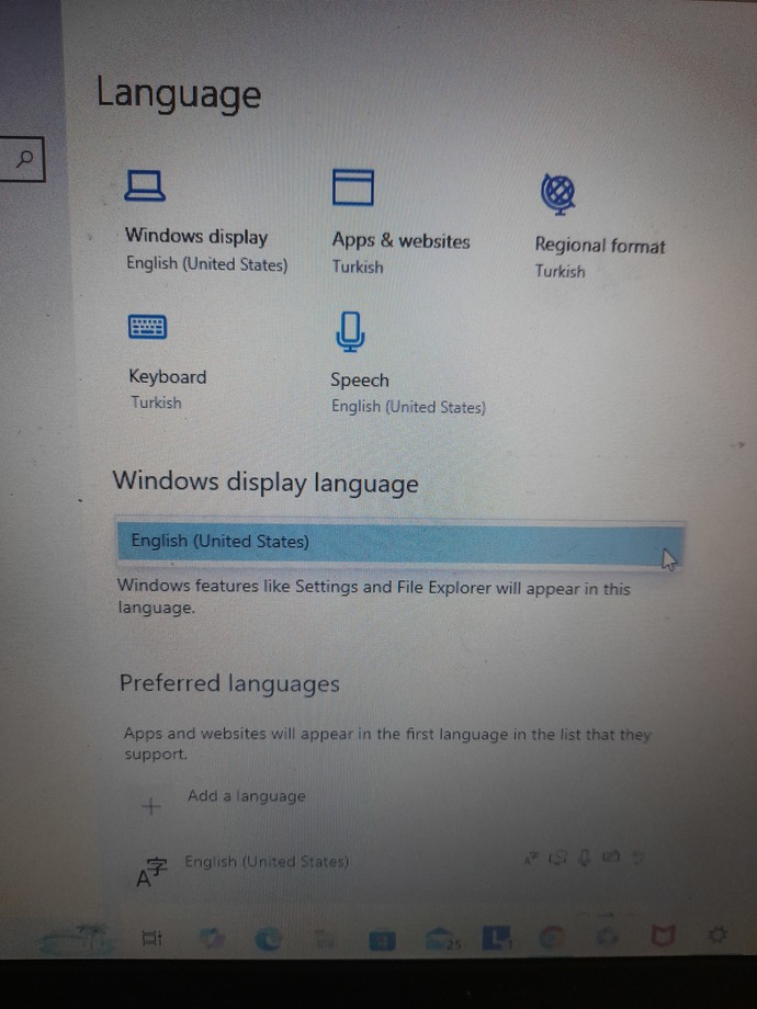 Laptopun dilini nasıl değiştiririm?