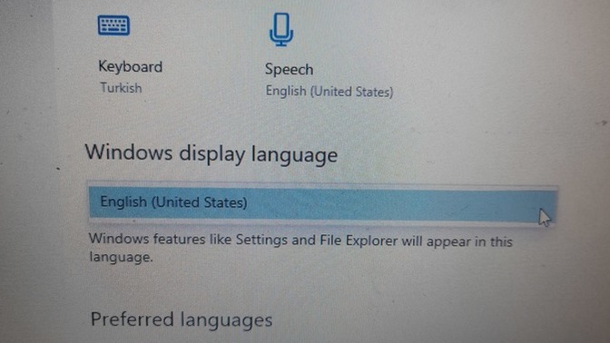 Laptopun dilini nasıl değiştiririm?