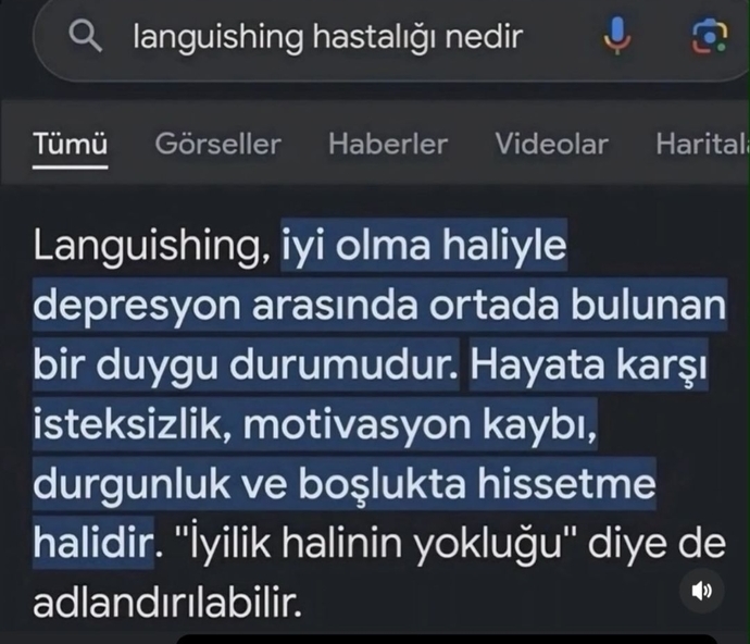 Sizde de languishing belirtileri var mı?