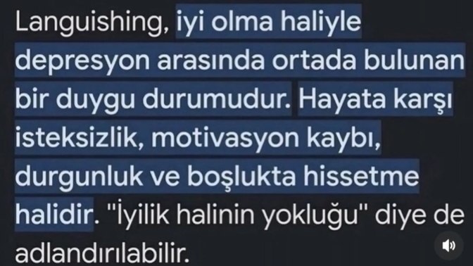 Sizde de languishing belirtileri var mı?