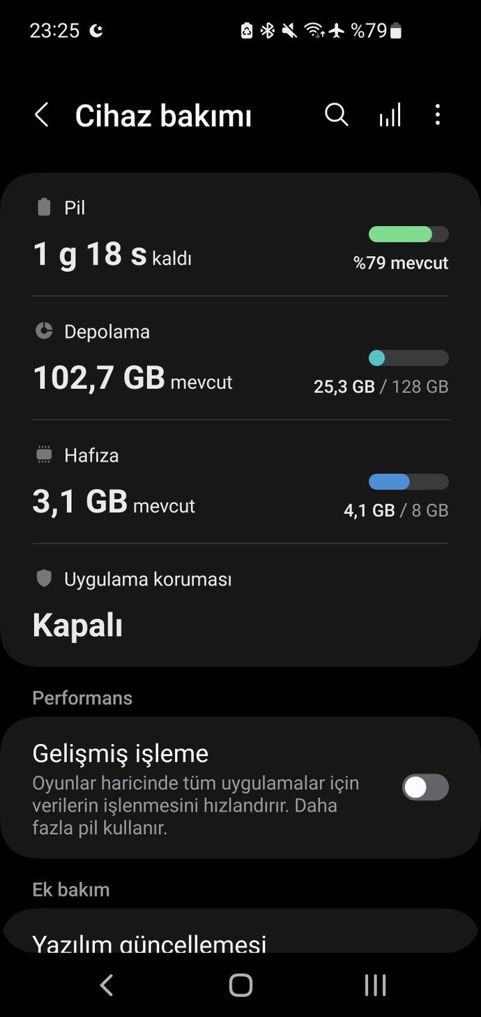 Telefonunuz da tahmini Pil süresi kaç saat ve gün yazıyor?