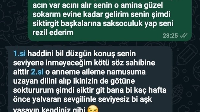 Sevgilimin eski sevgilisi rahatsız ediyor bende böyle yazdım?