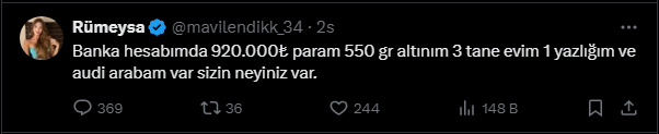 Sizin ekonomik olarak neyiniz var?