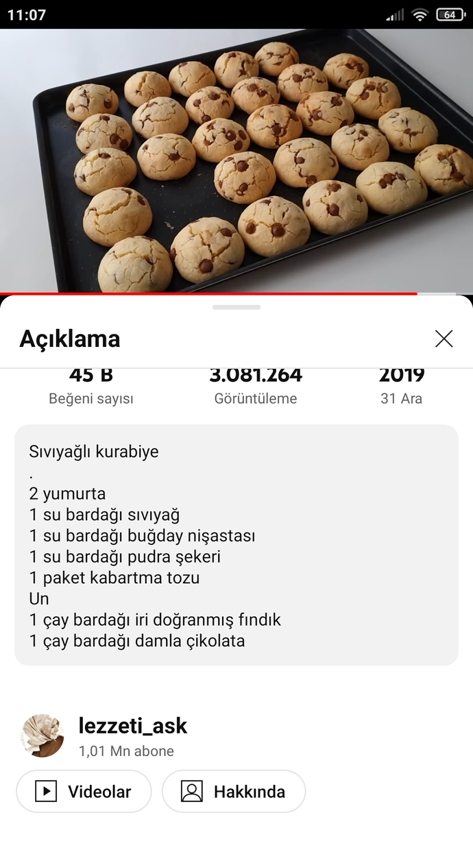 Kurabiye tarifi atabilir misiniz?