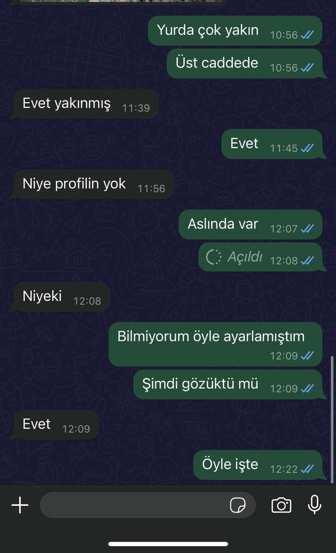 Sizce eski sevgilim mi daha hevesli konuşmuş ben mi?