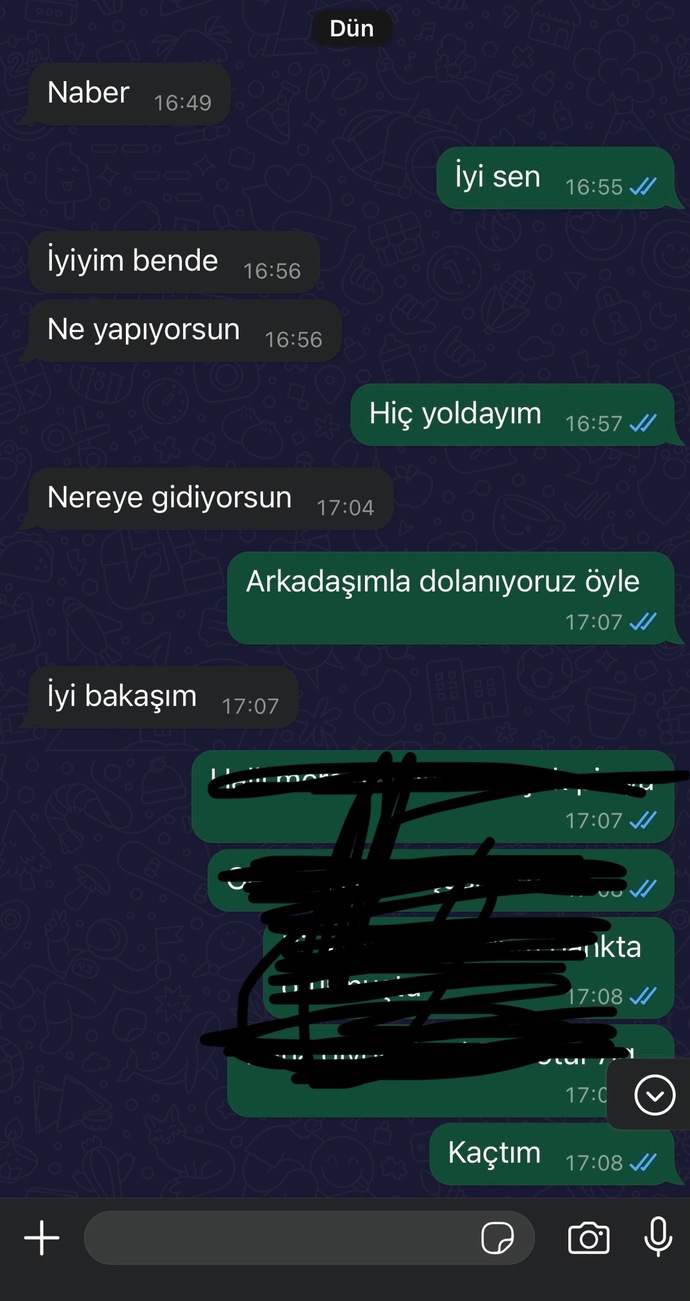 Sizce eski sevgilim mi daha hevesli konuşmuş ben mi?