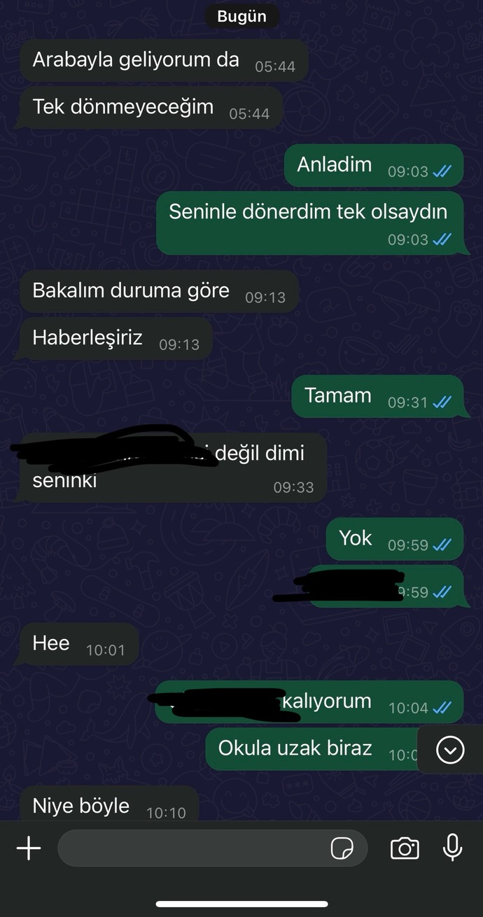 Sizce eski sevgilim mi daha hevesli konuşmuş ben mi?