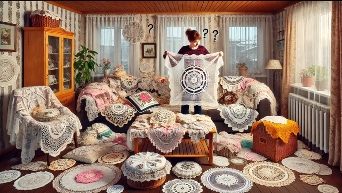 Çeyize ekleyeceğim 16. dantel peçeteyi koyacak yer kalmadı, acaba evde küçük bir müze mi açsam?