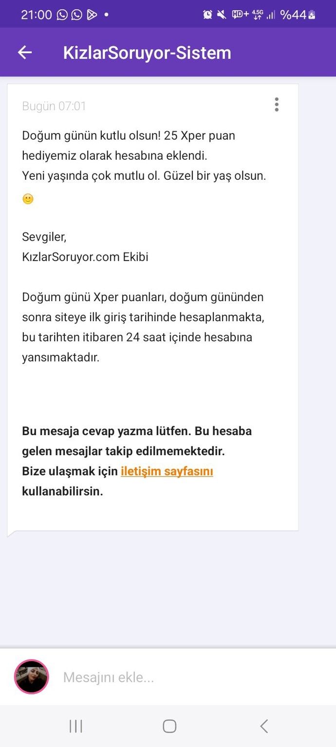 Doğum gününüz ne zamann?