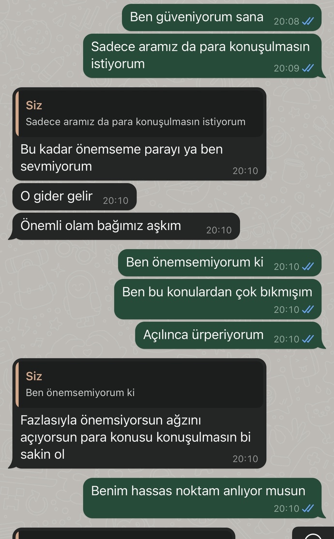 Erkek arkadaşım ve aramız da dönen para muhabbeti?