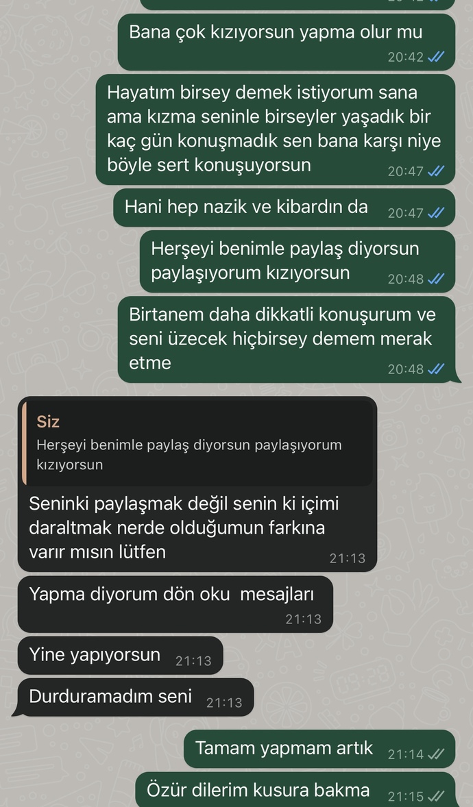Erkek arkadaşım ırakta görev de ve çok sert ters konuşuyor benimle?