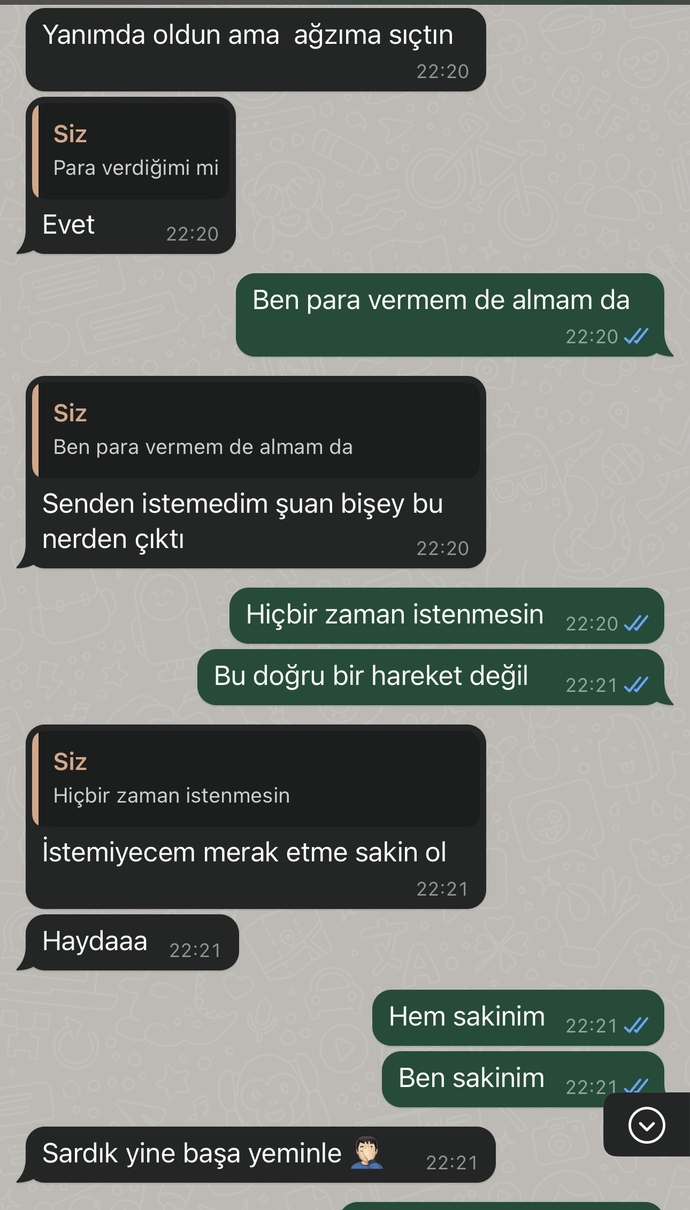 Erkek arkadaşıma bir miktar para verdim?