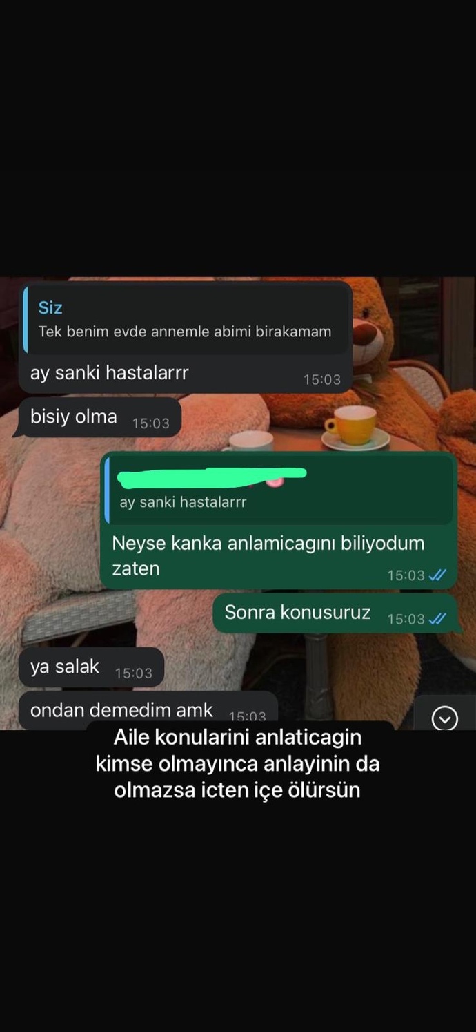 Aile konularını arkadasinizla paylasir misiniz?
