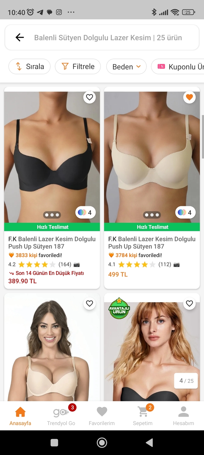 Bir sütyen 500 TL olur mu?