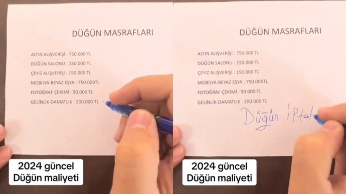 Düğün masrafları 2 milyon TLyi geçen bir kişi düğün iptal dedi. Düğün için bu kadar harcamak abartı değil mi?