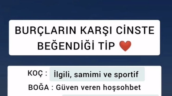 Senin burcun karşı cinste hangi tipi beğeniyor?