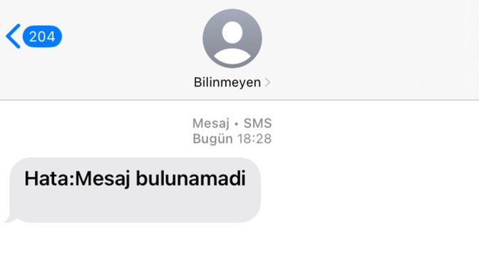 Gizli numaradan gelen boş mesaj?