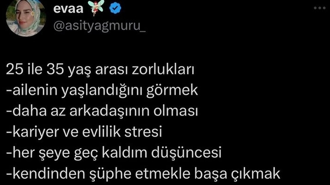 25-35 yaş arası zorluklar nelerdir?