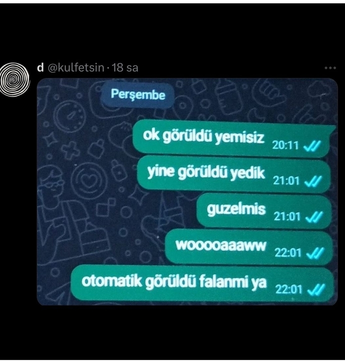 Görüldü yediğiniz halde mesaj atmaya devam eder misiniz?