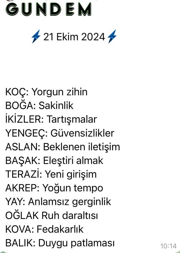 Burçların bugün ki gündemi?