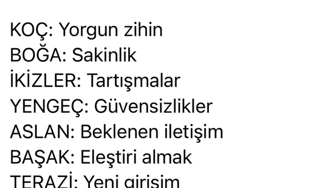 Burçların bugün ki gündemi?