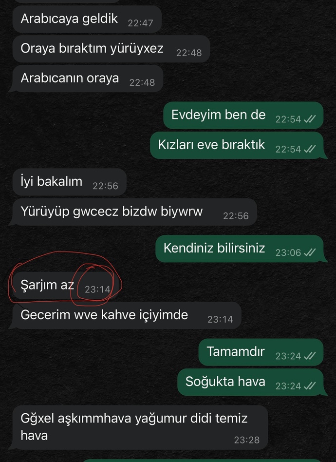 Nişanlımın sarjı az olduğu halde dışarıda durması gece 1 e kadar haber vermemesi normal mi?