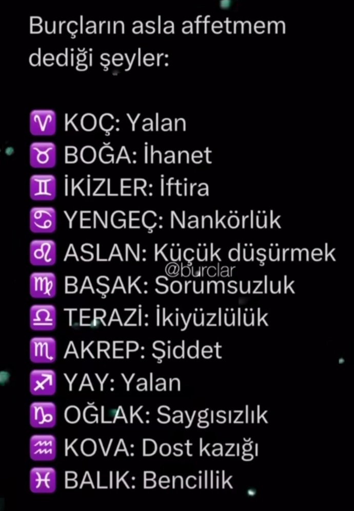 Sizin burcunuz asla neleri affetmezmiş?