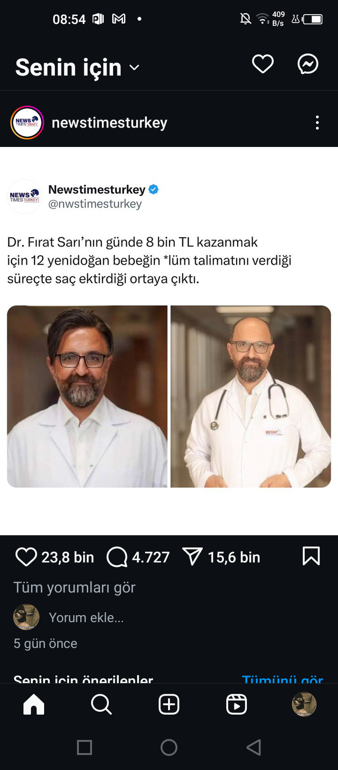 Günde 8 bin kazanmak için bebek öldüren doktora ne yapılmalı?