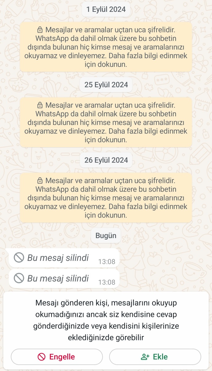 Silinmiş mesaj?