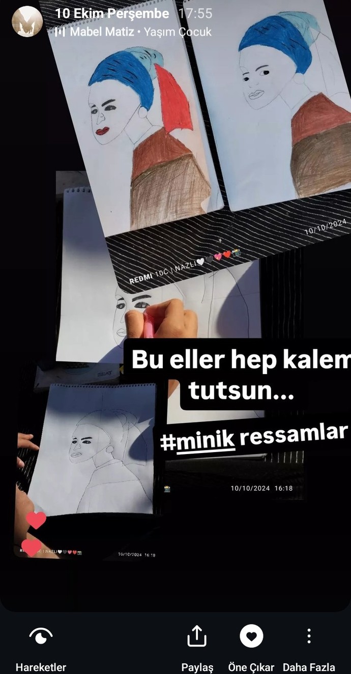 Minik ressam yeğenleri
