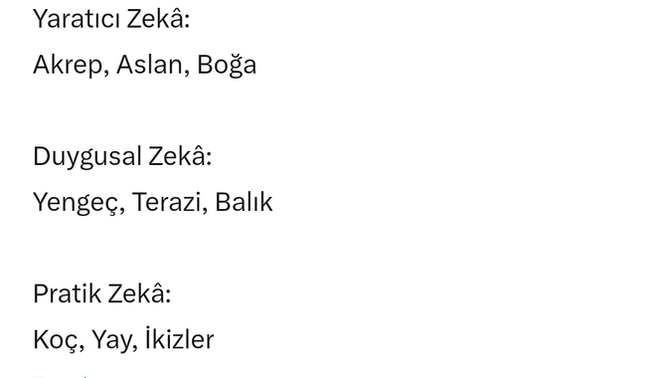 Hangi zekaya sahipmissiniz?