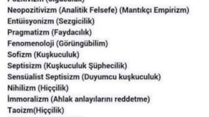 Hangi felsefi akımı benimsemektesiniz?