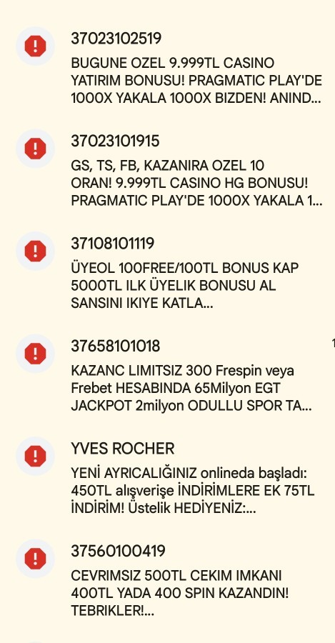 Şu saçma sâlak mesajların gelmesini nasıl engelleriz?