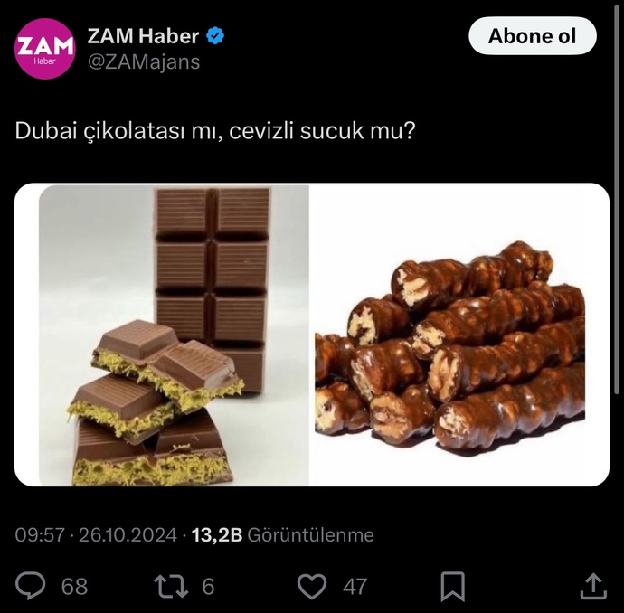 Dubai Çikolatası mı, Cevizli Sucuk mu sizce?
