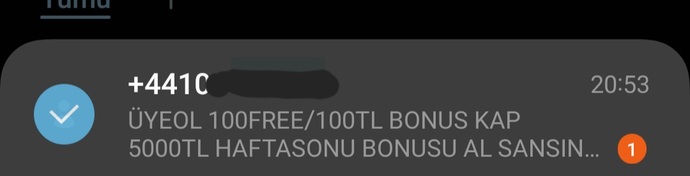 Size de geliyor mu böyle mesaj?