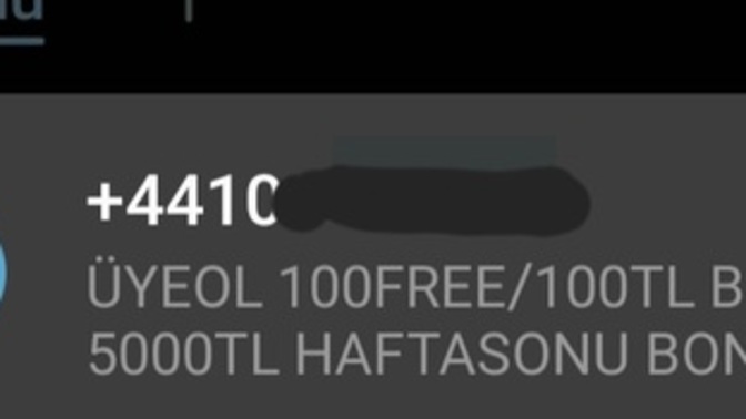 Size de geliyor mu böyle mesaj?